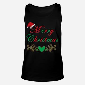 Merry Christmas Santa Clause Hat Apparel Design Xmas Gift Unisex Tank Top | Crazezy