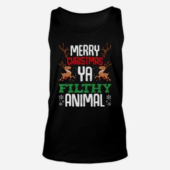 Merry Christmas You Filthy Animal Funny Xmas Winter Snow Unisex Tank Top | Crazezy CA