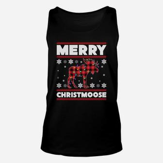 Merry Christmoose Sweatshirt Funny Moose Christmas Gifts Unisex Tank Top | Crazezy