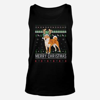 Merry Chritsmas Akita Dog Ugly Xmas Gifts Unisex Tank Top - Monsterry