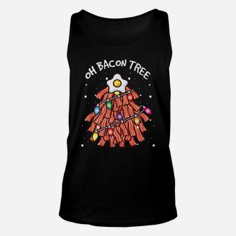 Merry Crispness Oh Bacon Tree Bbq Ugly Christmas Sweater Unisex Tank Top | Crazezy