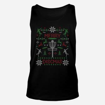 Merry Discmas Disc Golf Ugly Christmas Sweater Party Shirts Unisex Tank Top | Crazezy