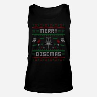 Merry Discmas Disc Golf Ugly Dad Uncle Christmas Gift Unisex Tank Top | Crazezy