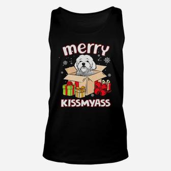 Merry Kissmyass Maltese In Box Xmas Lover Gifts Unisex Tank Top - Monsterry UK