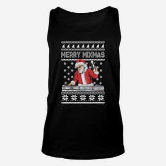 Merry Mixmas Funny Christmas Dj Hip Hop Ugly Sweatshirt Unisex Tank Top | Crazezy