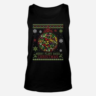 Merry Plant Based Christmas Vegan Xmas Gift Ugly Sweater Sweatshirt Unisex Tank Top | Crazezy AU