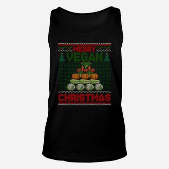 Merry Vegan Christmas Funny Ugly Xmas Sweater Sweatshirt Unisex Tank Top | Crazezy UK