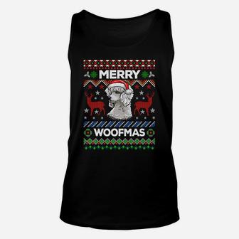 Merry Woofmas Ugly Sweater Christmas Poodle Lover Gift Sweatshirt Unisex Tank Top | Crazezy DE