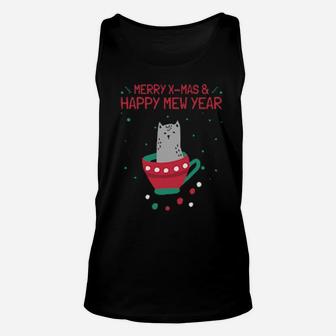 Merry Xmas Happy Cat Year Unisex Tank Top - Monsterry AU