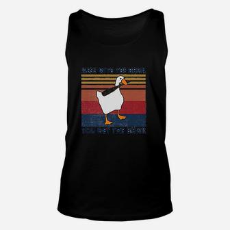 Mess With The Honk You Get The Bonk Goose Lovers Unisex Tank Top | Crazezy AU