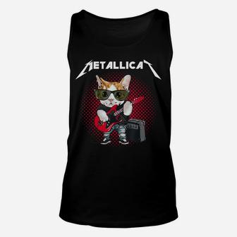 Metallicat Rock Music Funny Parody Cat Lovers Concert Unisex Tank Top | Crazezy CA