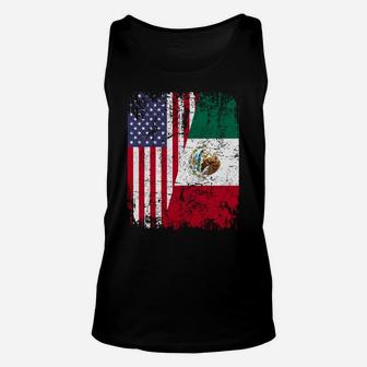 Mexican Roots | Half American Flag | Mexico Unisex Tank Top | Crazezy DE