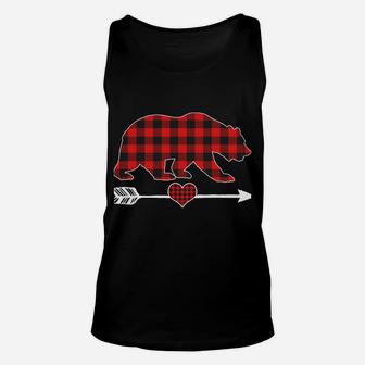 Mimi Bear Christmas Pajama Red Plaid Buffalo Family Gift Sweatshirt Unisex Tank Top | Crazezy AU