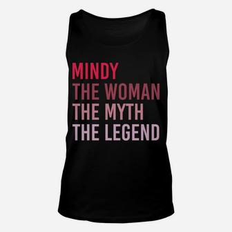 Mindy The Woman Myth Legend Personalized Name Birthday Gift Unisex Tank Top | Crazezy CA
