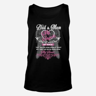 Mom And Dad In Heaven Forever My Angels Memorial Of Parents Unisex Tank Top | Crazezy CA