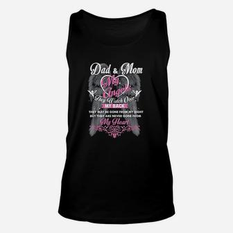 Mom And Dad In Heaven Forever My Angels Memorial Of Parents Unisex Tank Top | Crazezy AU