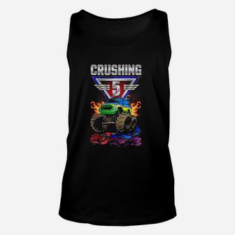 Monster Trucks Crushing 5 5Th Birthday Five Year Old Unisex Tank Top | Crazezy CA