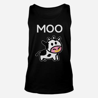 Moo Cow - Funny Farmer Cow T Shirt Unisex Tank Top | Crazezy