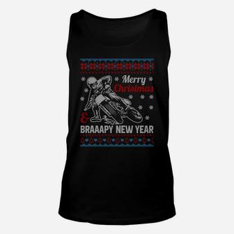 Motocross Dirt Bike Braaapy New Year Ugly Christmas Sweater Sweatshirt Unisex Tank Top | Crazezy