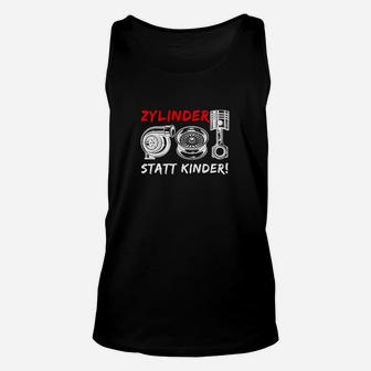 Motorbegeistertes Unisex TankTop 'Zylinder statt Kinder', Motorgrafik - Schwarz - Seseable