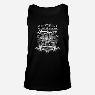 Motorradfahrer Spruch Unisex TankTop, Immer auf Zwei Rädern Schwarzes Tee - Seseable