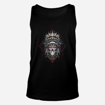 Mountain Wolf Chief Of The Wolf Pack Tribal Wolves Unisex Tank Top - Thegiftio UK