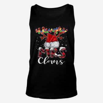 Mrs Santa Claus Buffalo Plaid Christmas Pajama Matching Fun Unisex Tank Top | Crazezy