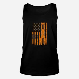 Ms Awareness Gift For Men Women Ms Ribbon And Flag Unisex Tank Top | Crazezy