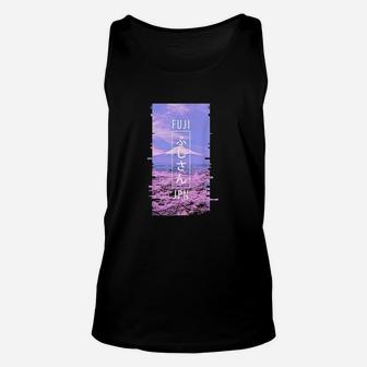Mt Fuji Japan Glitch Art Japanese Otaku Vaporwave Unisex Tank Top - Thegiftio