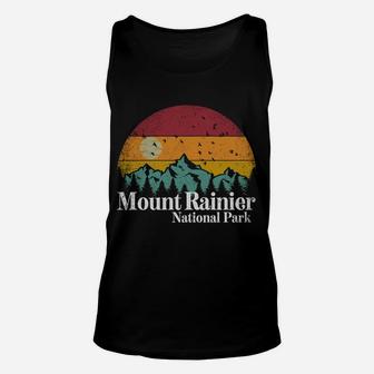 Mt Mount Rainier National Park Retro Style Hiking Vintage Sweatshirt Unisex Tank Top | Crazezy AU