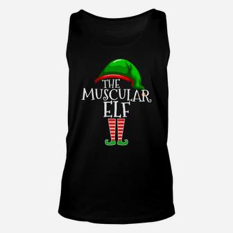 Muscular Elf Group Matching Family Christmas Gifts Workout Unisex Tank Top | Crazezy DE