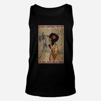 Music And Beaches Unisex Tank Top - Monsterry