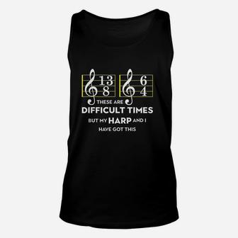 Musician Harp These Are Difficult Times Unisex Tank Top - Thegiftio UK