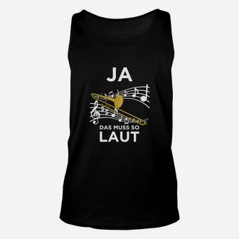 Musikbegeistertes Unisex TankTop 'Ja, das muss so laut', Noten & Gitarren-Design - Seseable