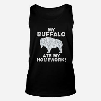 My Buffalo Ate My Homework Unisex Tank Top | Crazezy
