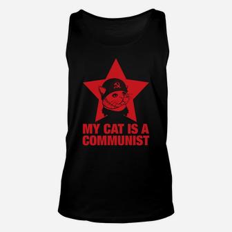 My Cat Is A Communist Unisex Tank Top | Crazezy DE