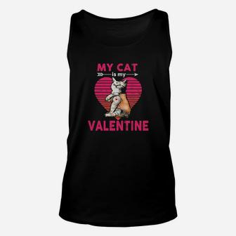 My Cat Is My Valentine Heart Vintage Unisex Tank Top - Monsterry AU