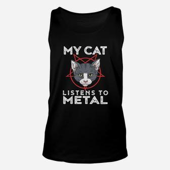 My Cat Listens To Metal Unisex Tank Top | Crazezy CA