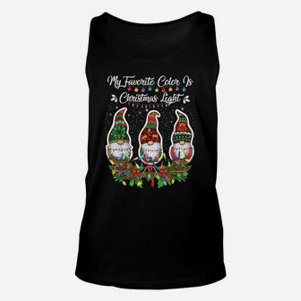My Favorite Color Is Christmas Light Gnome Merry Christmas Unisex Tank Top | Crazezy AU