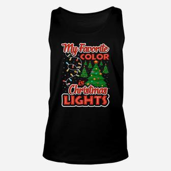 My Favorite Color Is Christmas Lights Santa Xmas Elves Gift Unisex Tank Top | Crazezy