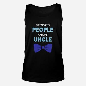 My Favorite People Call Me Uncle Blue Bow Unisex Tank Top - Seseable