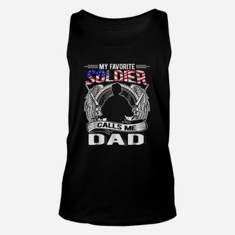 My Favorite Soldier Calls Me Dad Proud Gift For Dad Unisex Tank Top - Seseable