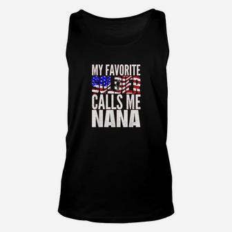 My Favorite Soldier Calls Me Nana Proud Soldier Mom Gift Unisex Tank Top - Seseable