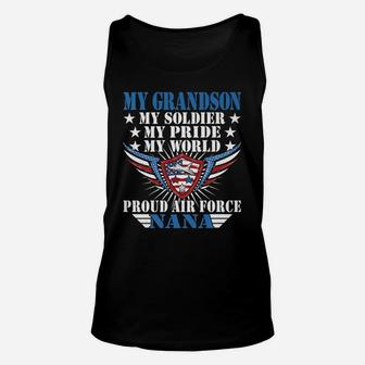 My Grandson Is A Soldier Airman Proud Air Force Nana Gift Unisex Tank Top | Crazezy