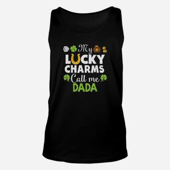 My Lucky Charms Call Me Dada Shamrock St Patrick Horseshoe Unisex Tank Top - Monsterry CA