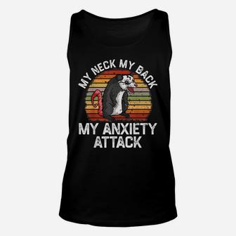 My Neck My Back My Anxiety Attack Opossum Sunset Vintage Unisex Tank Top | Crazezy CA