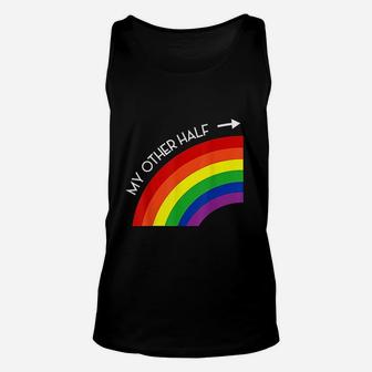 My Other Half Gay Couple Rainbow Pride Cool Lgbt Ally Gift Unisex Tank Top | Crazezy CA