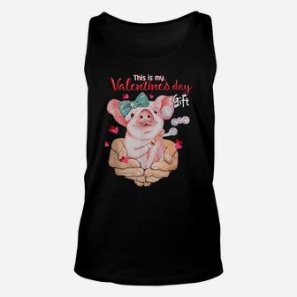 My Pig Is My Valentine Apparel Animals Lover Farm Gifts Unisex Tank Top - Monsterry