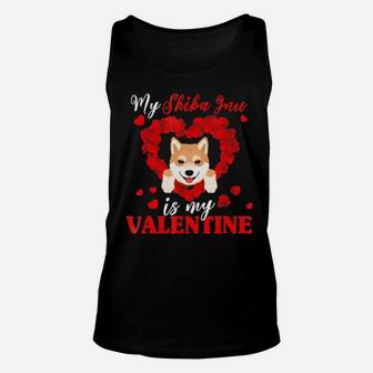 My Shiba Inu Is My Valentine Gift For Dog Lover Unisex Tank Top - Monsterry
