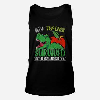 My Teacher Survived 100 Days Of Me 100 Days Of School Unisex Tank Top - Seseable